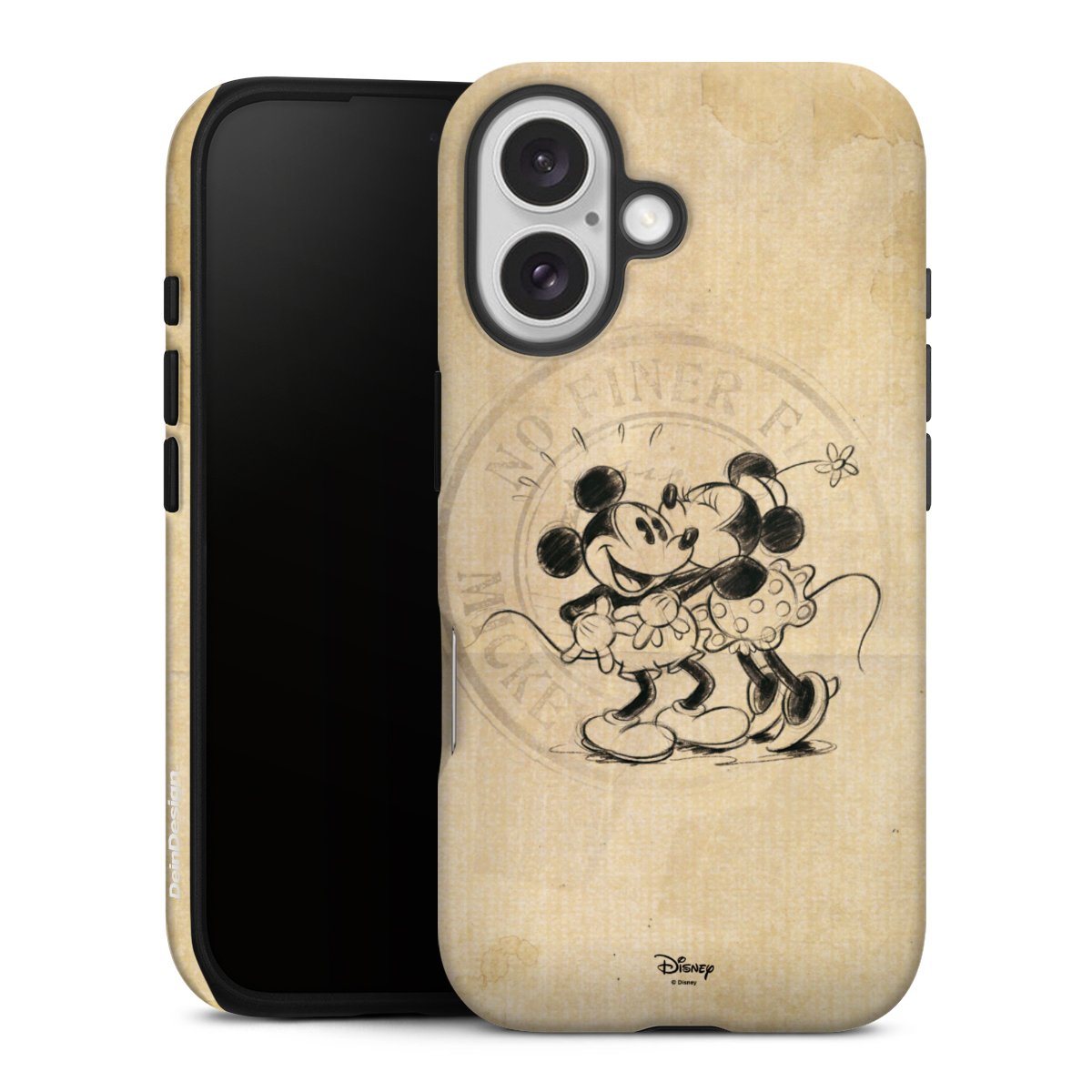 iPhone 16 Handy Panzer Handyhülle robuste Outdoor Hülle Schutzhülle glänzend Mickey Mouse Vintage Minnie Mouse Tough Case