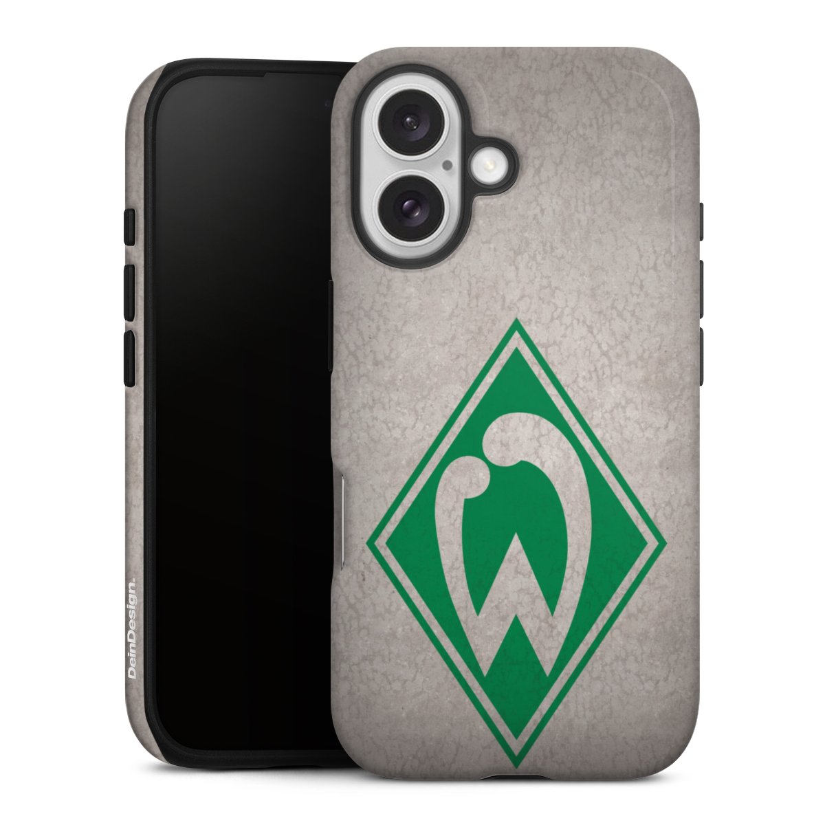 iPhone 16 Handy Panzer Handyhülle robuste Outdoor Hülle Schutzhülle glänzend Sv Werder Bremen Concrete Official Licensed Product Tough Case