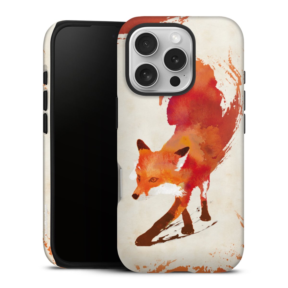 iPhone 16 Pro Handy Panzer Handyhülle robuste Outdoor Hülle Schutzhülle glänzend Fox Graphic Tough Case