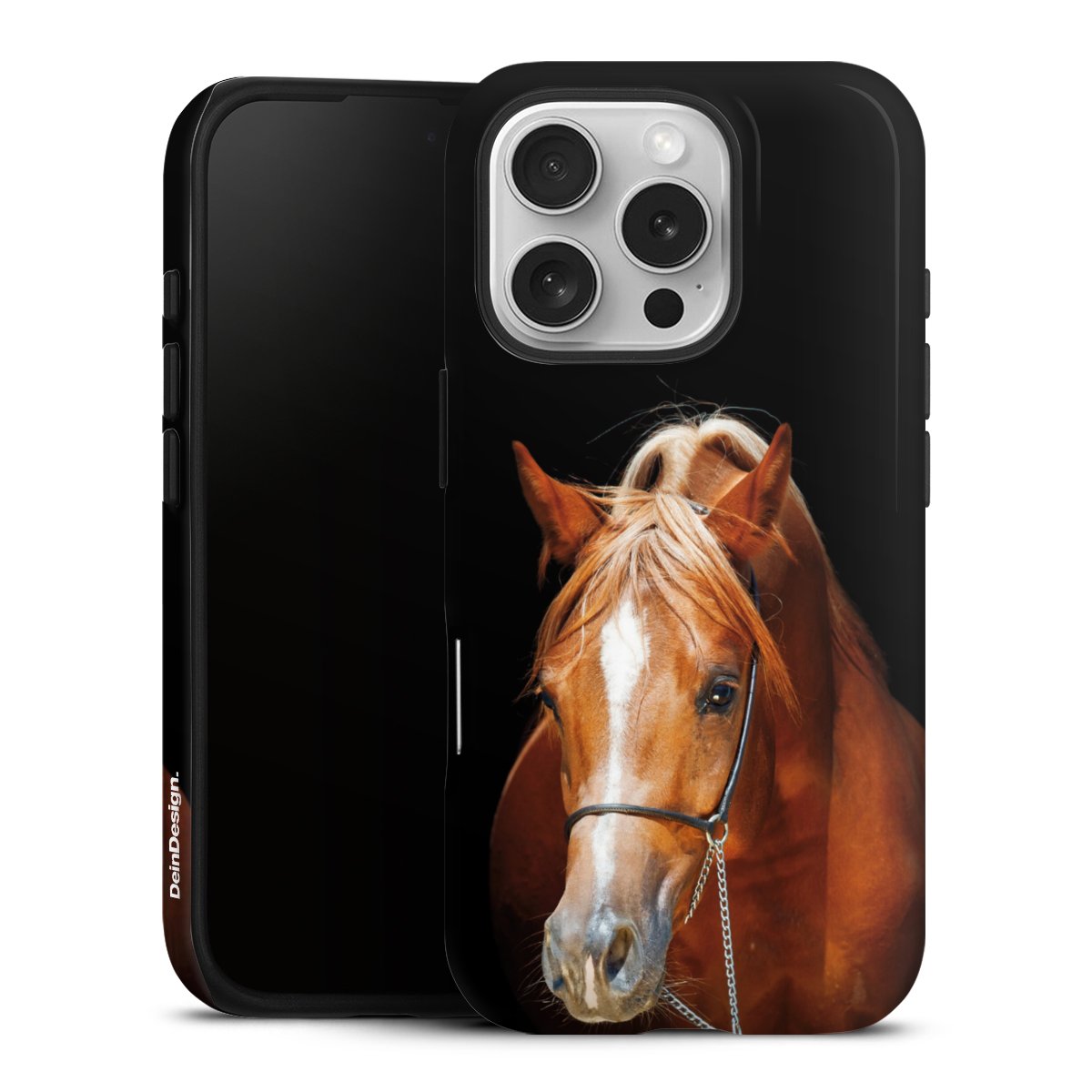 iPhone 16 Pro Handy Panzer Handyhülle robuste Outdoor Hülle Schutzhülle glänzend Mare Horse Hobby Tough Case