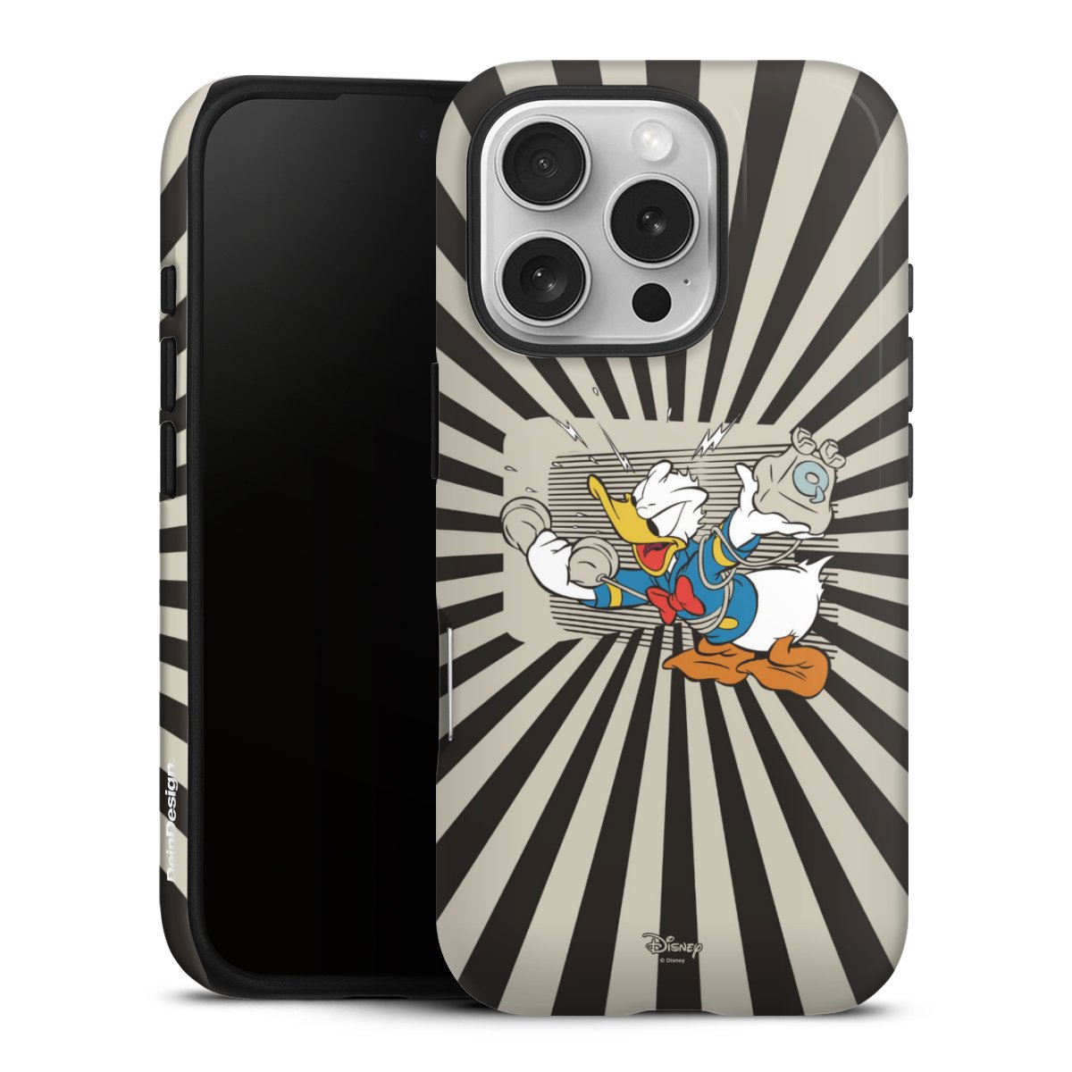 iPhone 16 Pro Handy Panzer Handyhülle robuste Outdoor Hülle Schutzhülle glänzend Donald Duck Disney Official Licensed Product Tough Case