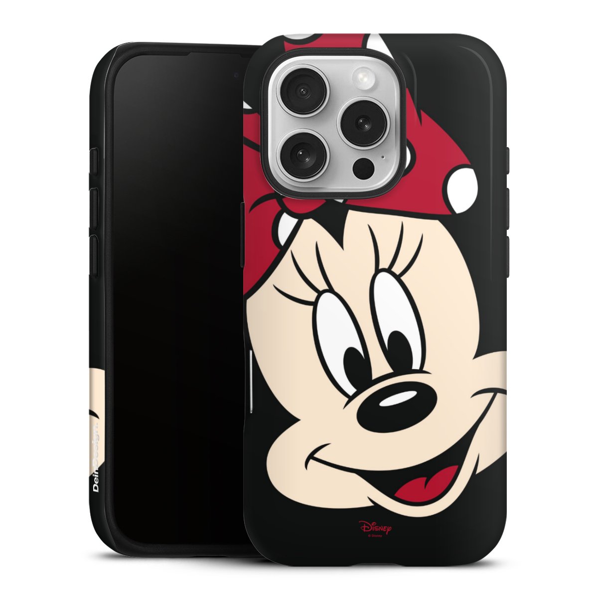 iPhone 16 Pro Handy Panzer Handyhülle robuste Outdoor Hülle Schutzhülle glänzend Minnie Mouse Official Licensed Product Disney Tough Case