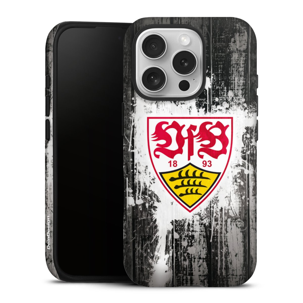 iPhone 16 Pro Handy Panzer Handyhülle robuste Outdoor Hülle Schutzhülle glänzend Vfb Stuttgart Official Licensed Product Tough Case