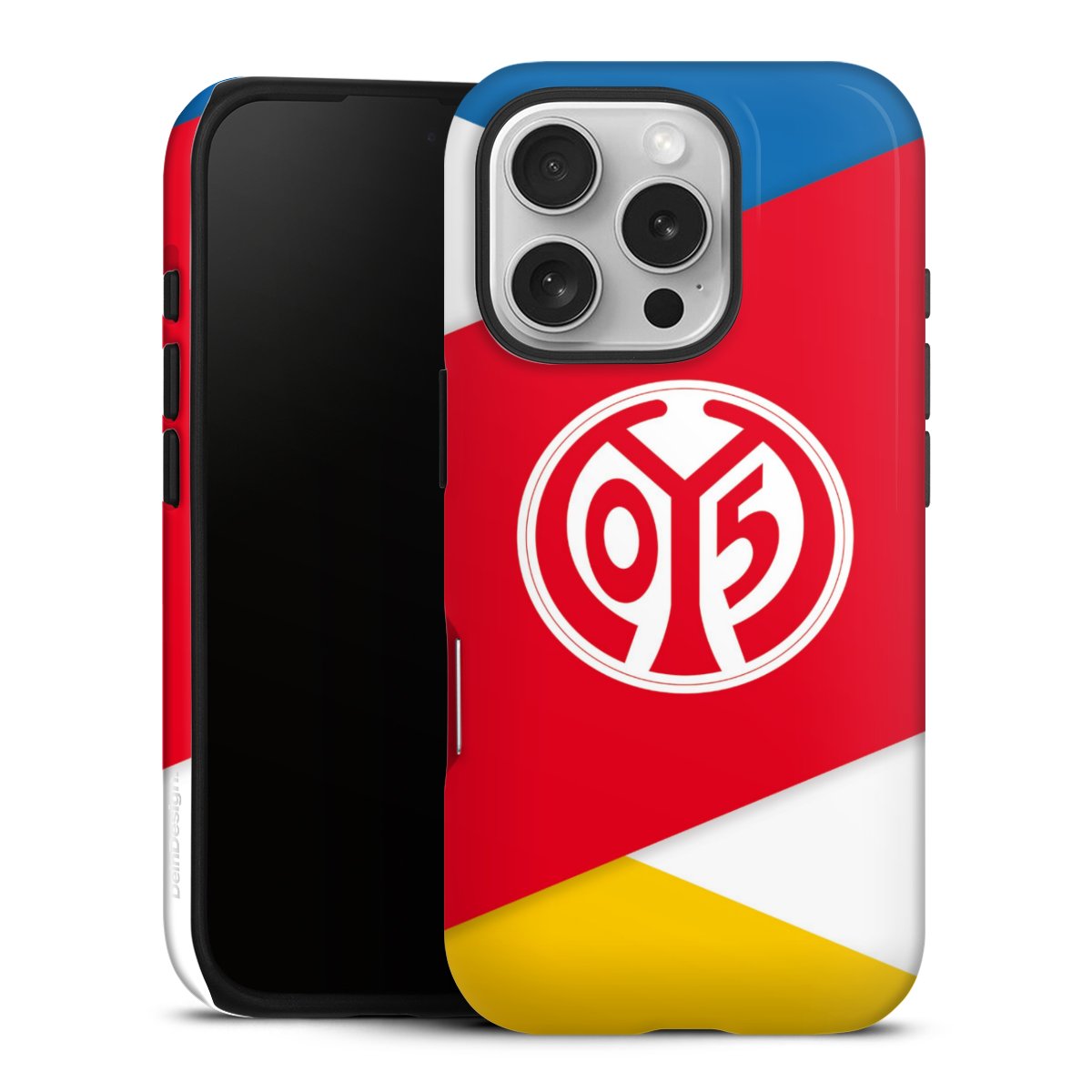 iPhone 16 Pro Handy Panzer Handyhülle robuste Outdoor Hülle Schutzhülle glänzend Official Licensed Product Soccer 1. Fsv Mainz 05 E.V. Tough Case