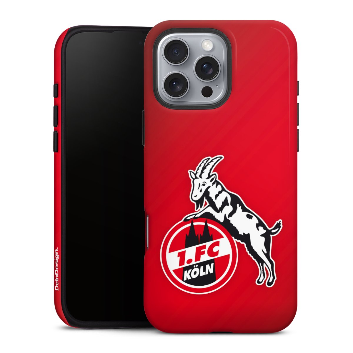 iPhone 16 Pro Max Handy Panzer Handyhülle robuste Outdoor Hülle Schutzhülle glänzend Official Licensed Product Effzeh 1. Fc Köln Tough Case