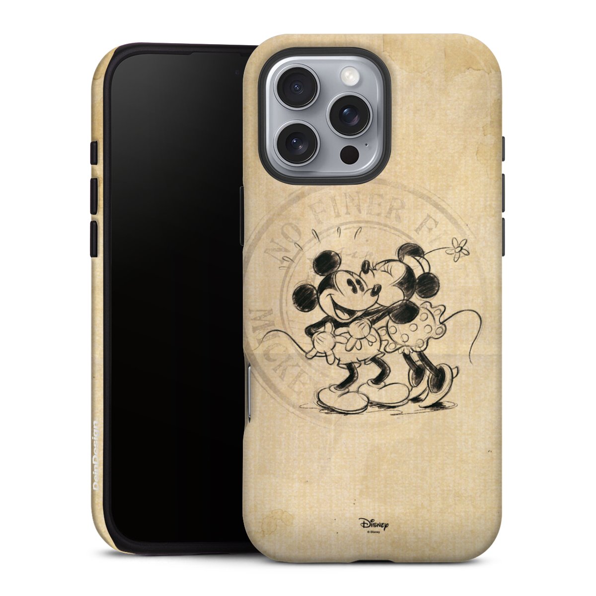 iPhone 16 Pro Max Handy Panzer Handyhülle robuste Outdoor Hülle Schutzhülle glänzend Mickey Mouse Vintage Minnie Mouse Tough Case