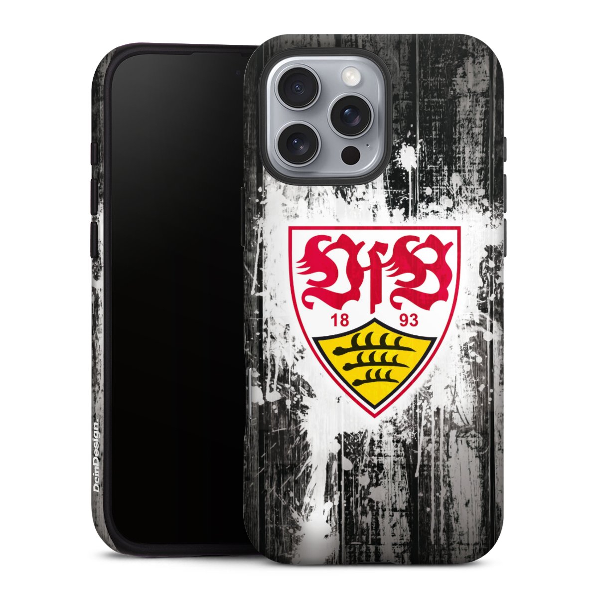 iPhone 16 Pro Max Handy Panzer Handyhülle robuste Outdoor Hülle Schutzhülle glänzend Vfb Stuttgart Official Licensed Product Tough Case