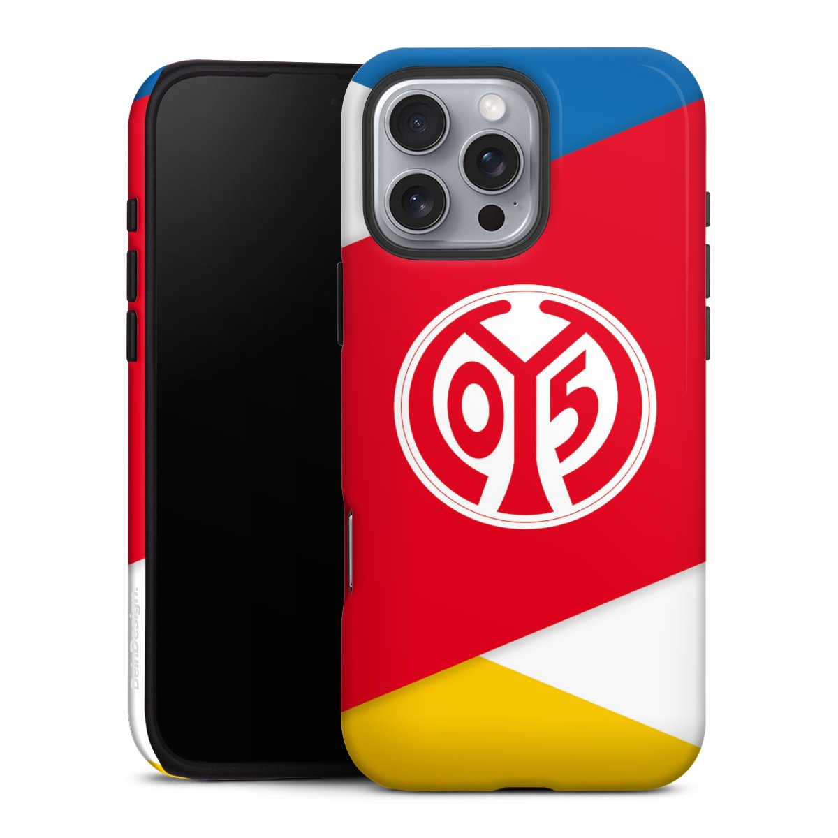 iPhone 16 Pro Max Handy Panzer Handyhülle robuste Outdoor Hülle Schutzhülle glänzend Official Licensed Product Soccer 1. Fsv Mainz 05 E.V. Tough Case