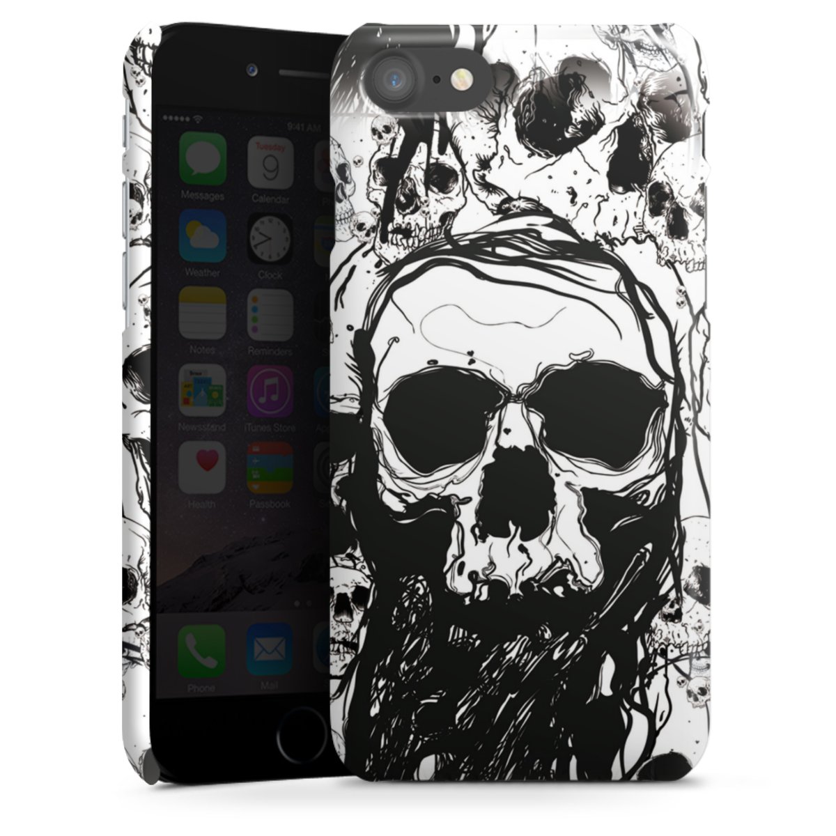 iPhone SE (2020) Handy Premium Case Smartphone Handyhülle Schutzhülle glänzend Totenkopf Halloween Premium Case