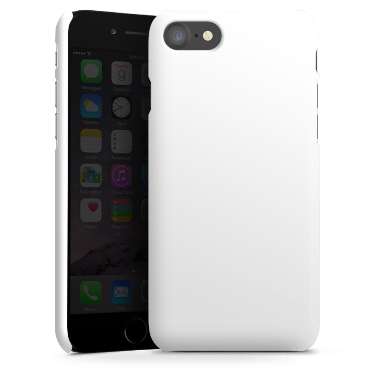 iPhone SE (2020) Handy Premium Case Smartphone Handyhülle Schutzhülle glänzend Unicoloured Colour White Premium Case