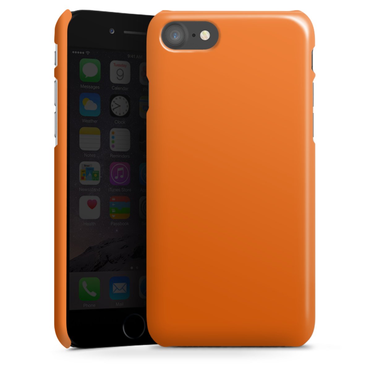 iPhone SE (2020) Handy Premium Case Smartphone Handyhülle Schutzhülle glänzend Orange Colour Unicoloured Premium Case