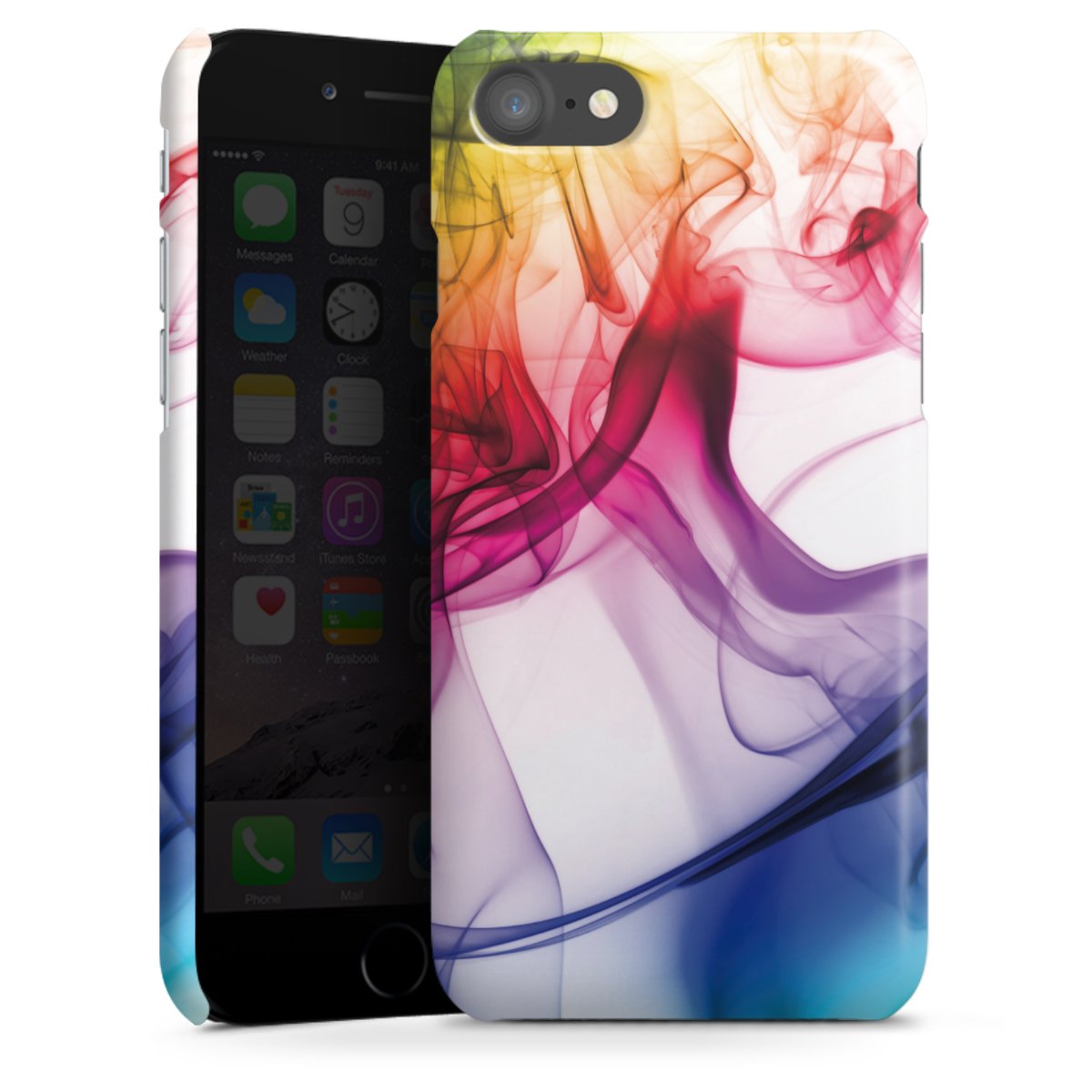 iPhone SE (2020) Handy Premium Case Smartphone Handyhülle Schutzhülle glänzend Water Colour Rainbow Premium Case