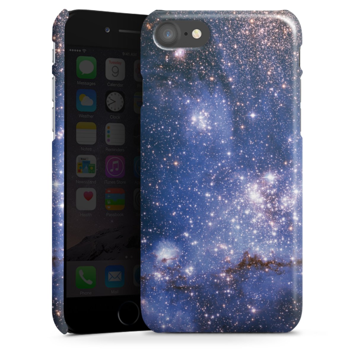 iPhone SE (2020) Handy Premium Case Smartphone Handyhülle Schutzhülle glänzend Weltall Galaxy Weltraum Premium Case