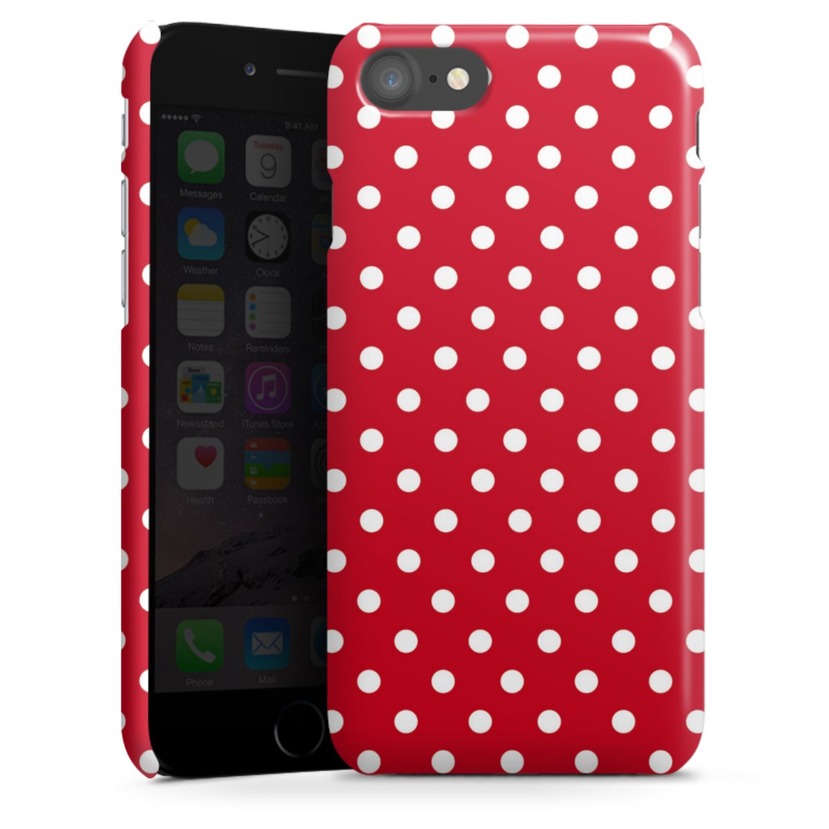 iPhone SE (2020) Handy Premium Case Smartphone Handyhülle Schutzhülle glänzend Points Polka Dots Retro Premium Case