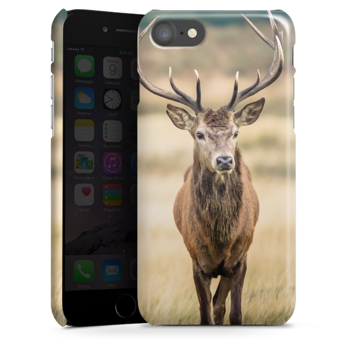 iPhone SE (2020) Handy Premium Case Smartphone Handyhülle Schutzhülle glänzend Deer Meadow Forrest Premium Case