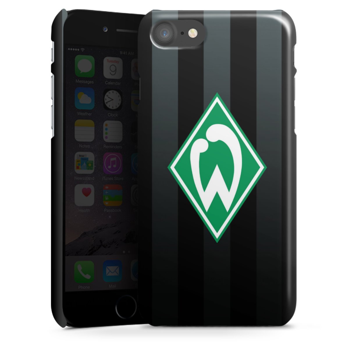 iPhone SE (2020) Handy Premium Case Smartphone Handyhülle Schutzhülle glänzend Stripes Sv Werder Bremen Official Licensed Product Premium Case