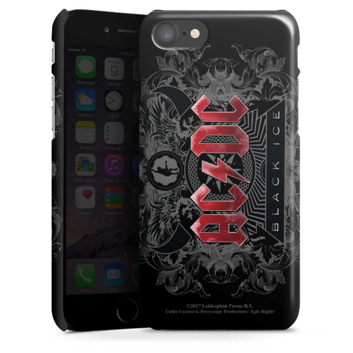 iPhone SE (2020) Handy Premium Case Smartphone Handyhülle Schutzhülle glänzend Merchandise Black Ice Acdc Premium Case