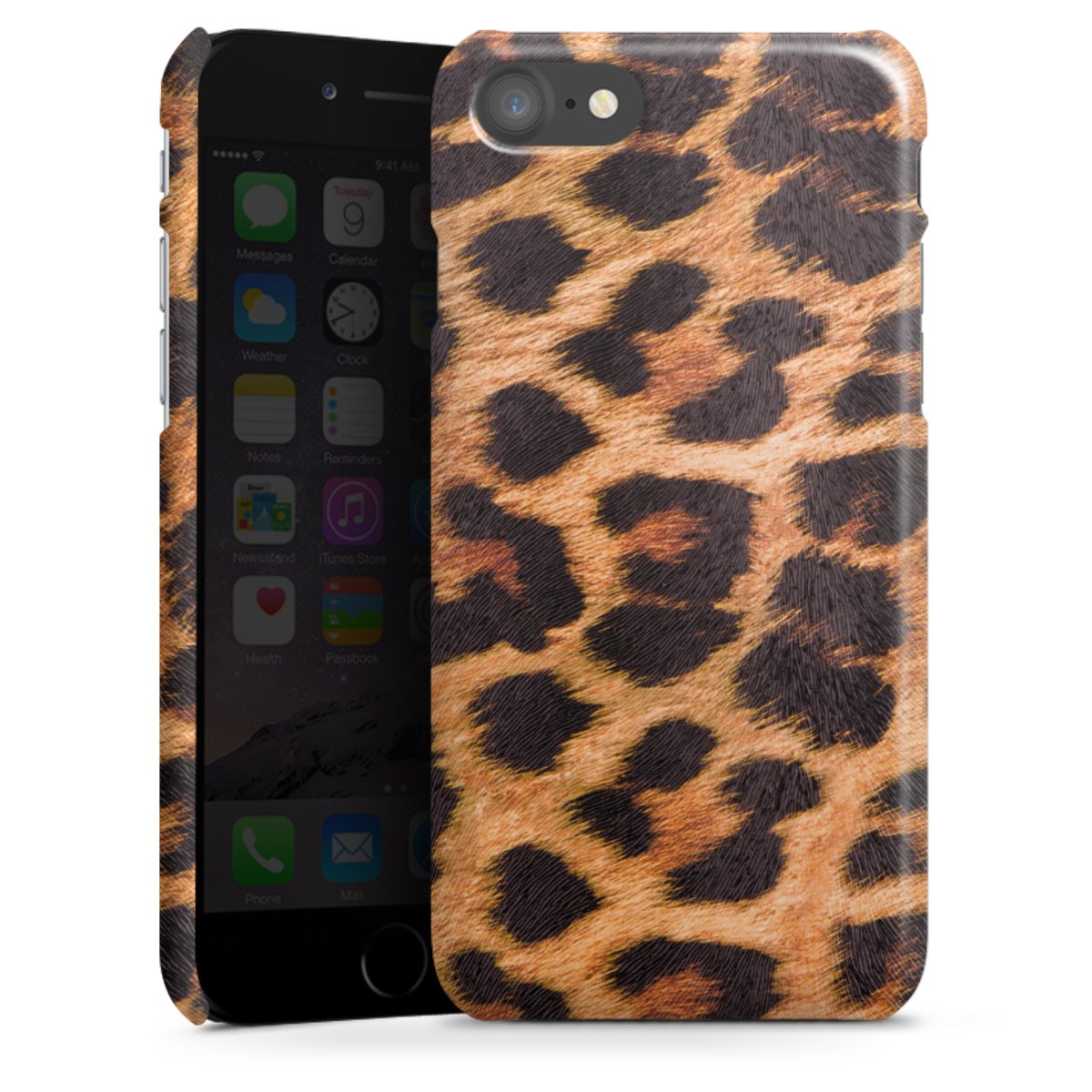 iPhone SE (2020) Handy Premium Case Smartphone Handyhülle Schutzhülle glänzend Animal Print Leopard Fur Premium Case