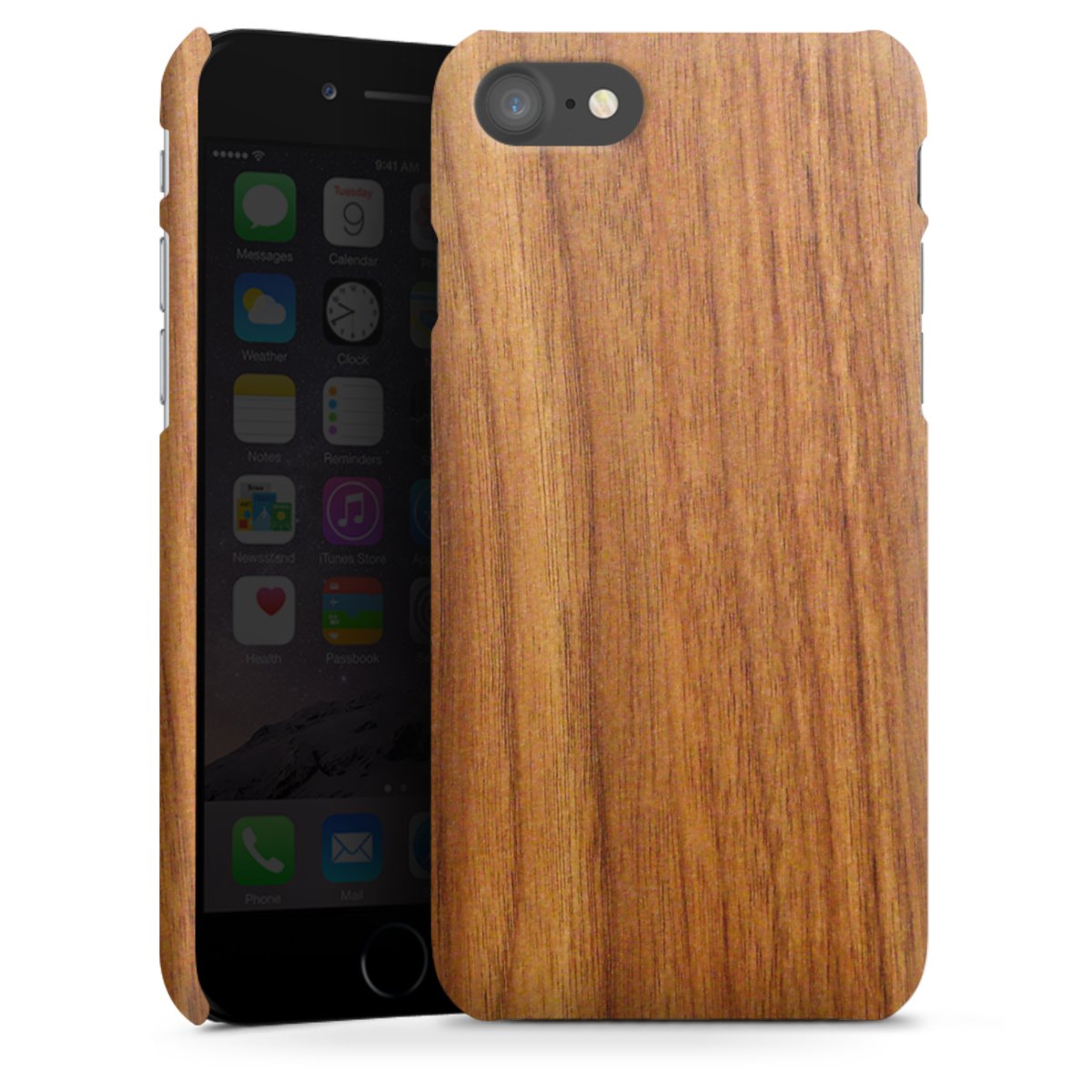 iPhone SE (2020) Handy Premium Case Smartphone Handyhülle Schutzhülle matt Wood Larch Wooden Look Premium Case