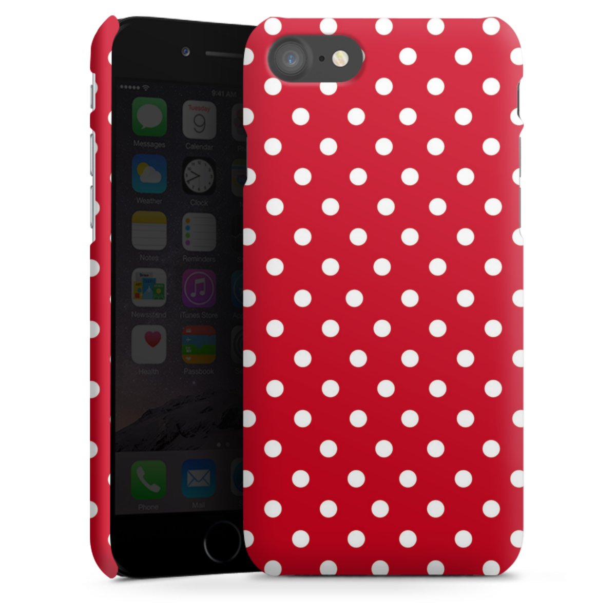 iPhone SE (2020) Handy Premium Case Smartphone Handyhülle Schutzhülle matt Points Polka Dots Retro Premium Case