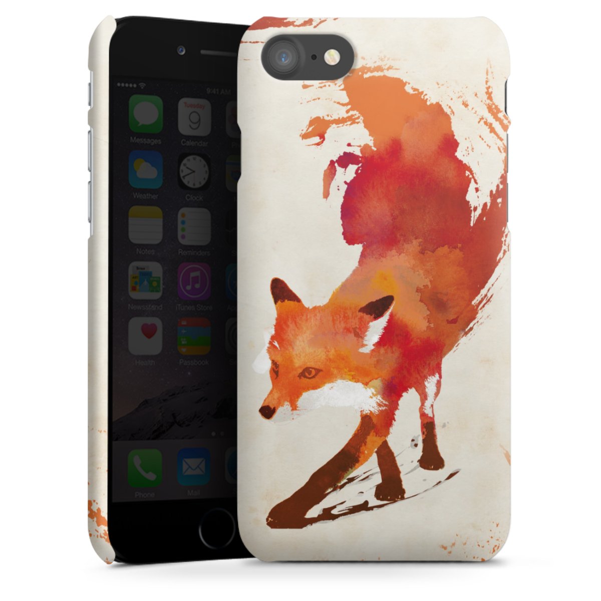 iPhone SE (2020) Handy Premium Case Smartphone Handyhülle Schutzhülle matt Fox Graphic Premium Case