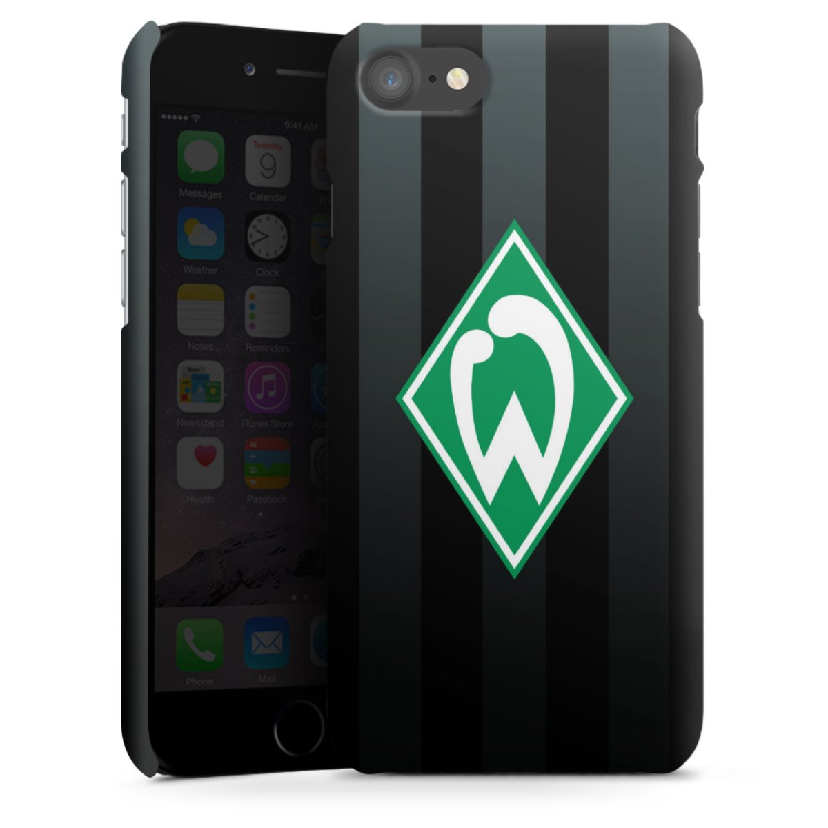 iPhone SE (2020) Handy Premium Case Smartphone Handyhülle Schutzhülle matt Stripes Sv Werder Bremen Official Licensed Product Premium Case