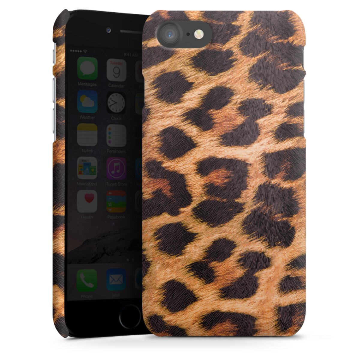 iPhone SE (2020) Handy Premium Case Smartphone Handyhülle Schutzhülle matt Animal Print Leopard Fur Premium Case