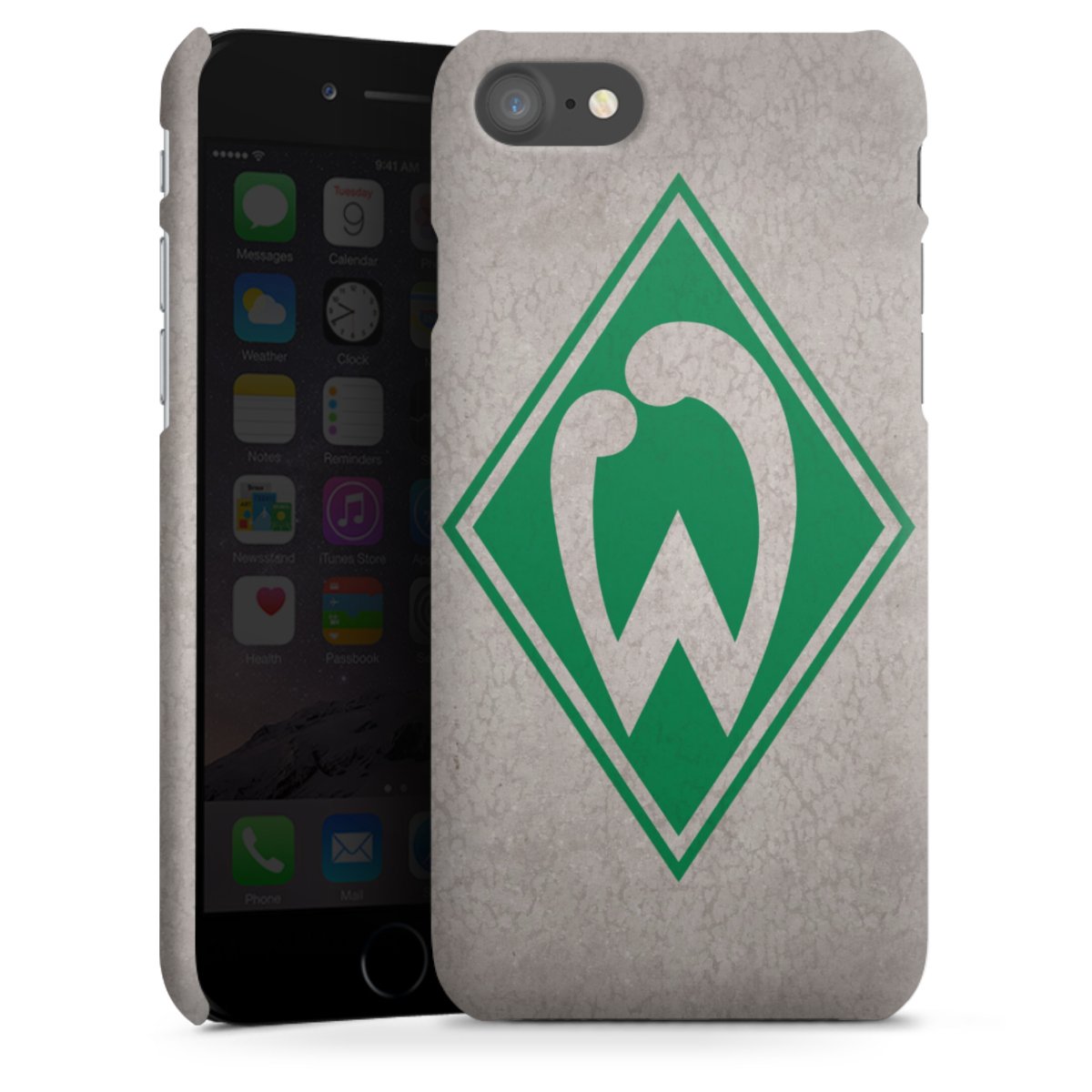 iPhone SE (2020) Handy Premium Case Smartphone Handyhülle Schutzhülle matt Sv Werder Bremen Concrete Official Licensed Product Premium Case