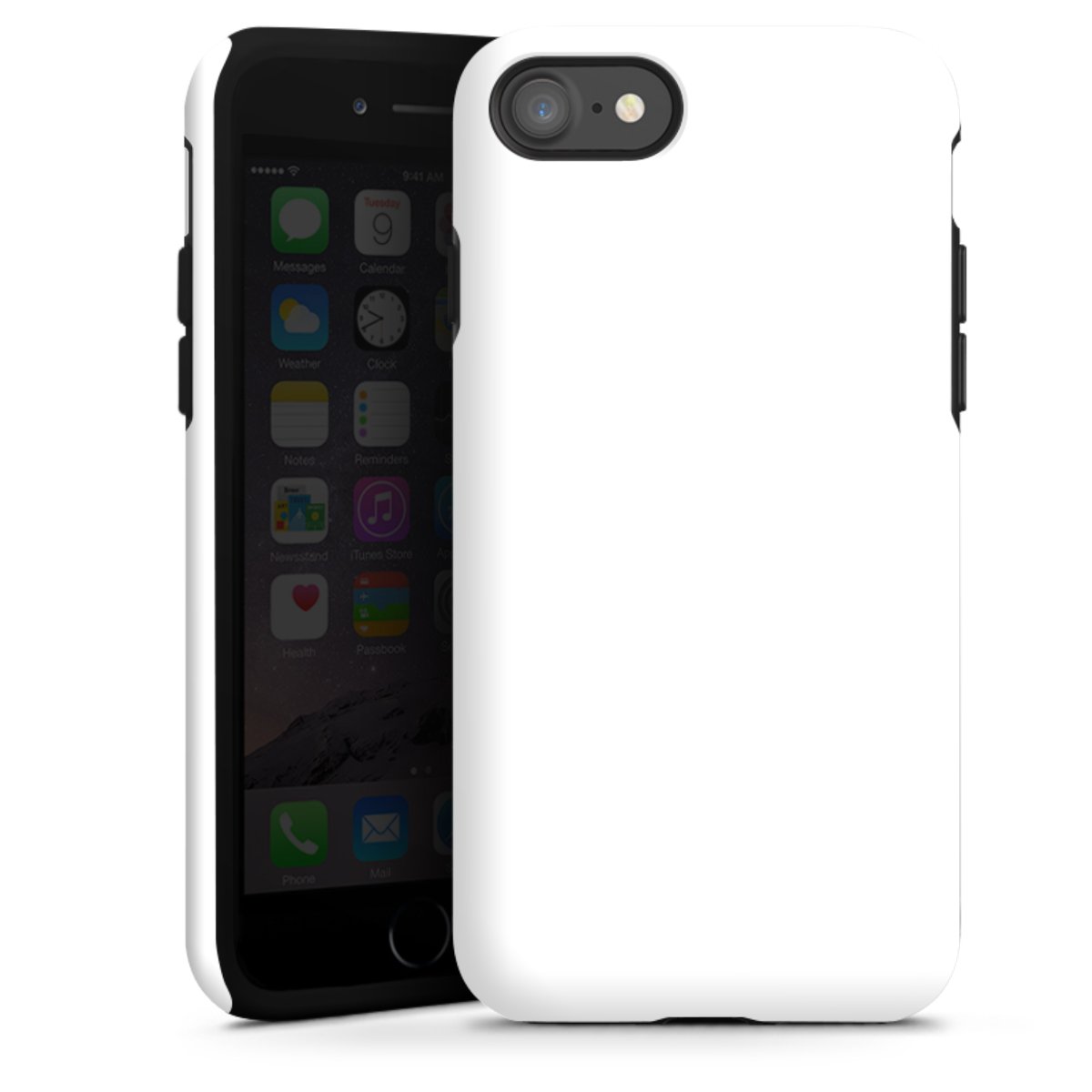 iPhone SE (2020) Handy Panzer Handyhülle robuste Outdoor Hülle Schutzhülle glänzend Unicoloured Colour White Tough Case