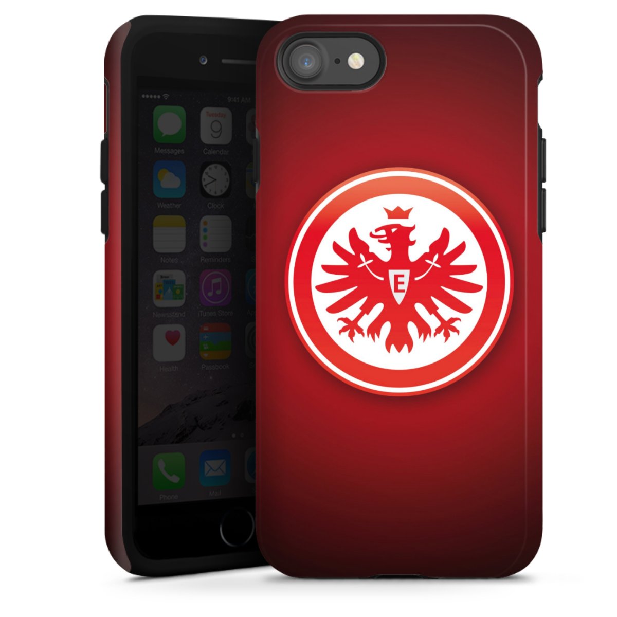 iPhone SE (2020) Handy Panzer Handyhülle robuste Outdoor Hülle Schutzhülle glänzend Eintracht Frankfurt Official Licensed Product Coat Of Arms Tough Case