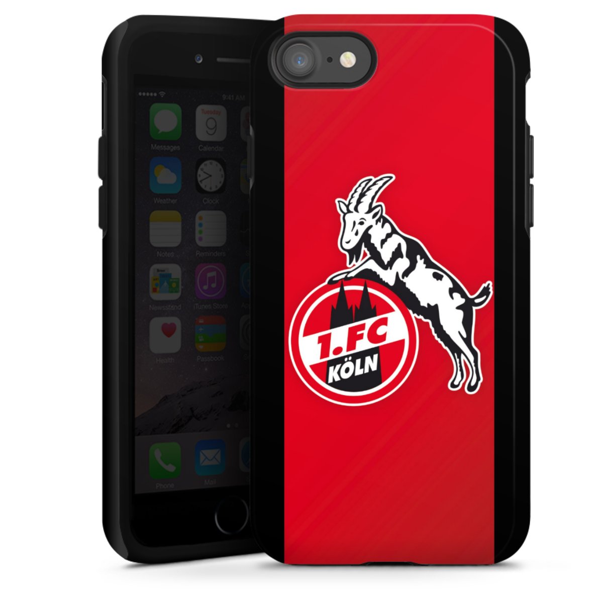 iPhone SE (2020) Handy Panzer Handyhülle robuste Outdoor Hülle Schutzhülle glänzend Official Licensed Product Billy Goat Hennes 1. Fc Köln Tough Case