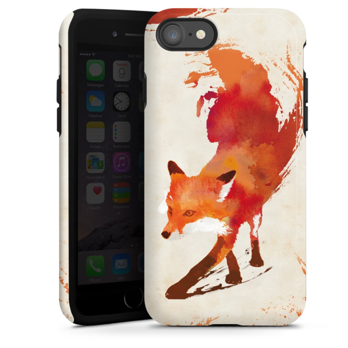 iPhone SE (2020) Handy Panzer Handyhülle robuste Outdoor Hülle Schutzhülle glänzend Fox Graphic Tough Case