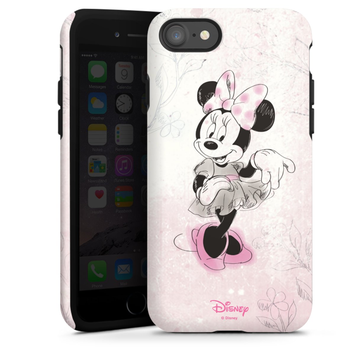 iPhone SE (2020) Handy Panzer Handyhülle robuste Outdoor Hülle Schutzhülle glänzend Disney Minnie Mouse Vintage Tough Case