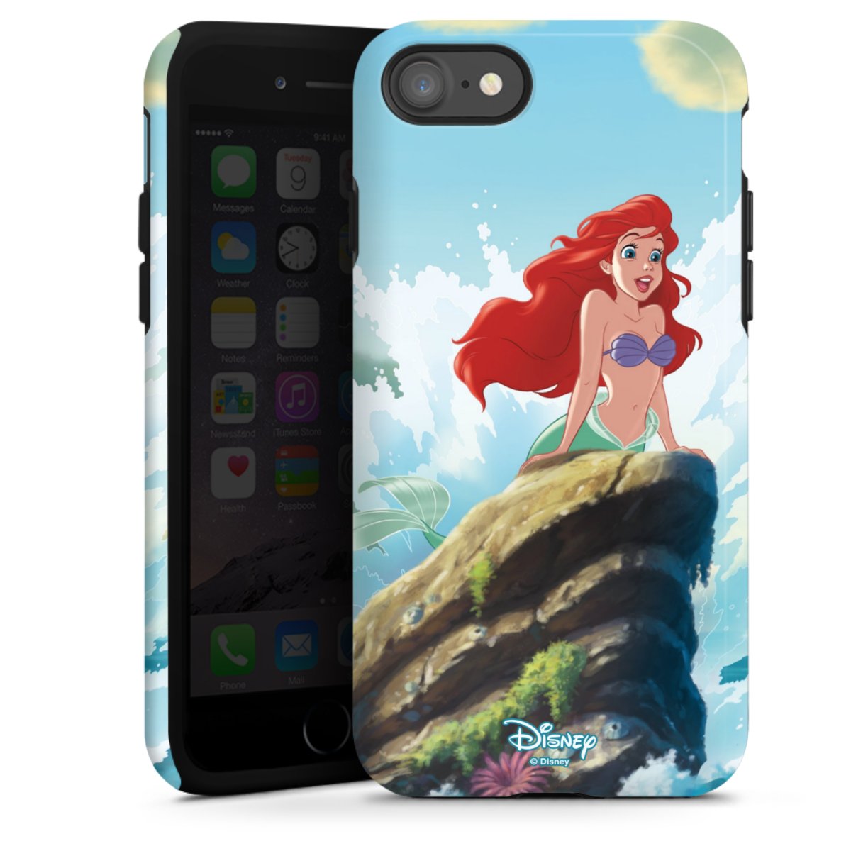 iPhone SE (2020) Handy Panzer Handyhülle robuste Outdoor Hülle Schutzhülle glänzend Mermaid Arielle Die Meerjungfrau Official Licensed Product Tough Case