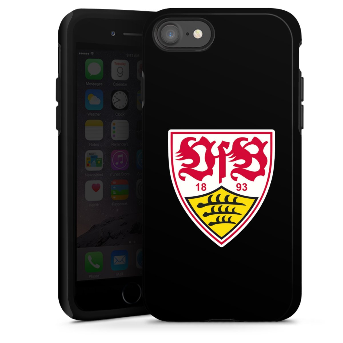 iPhone SE (2020) Handy Panzer Handyhülle robuste Outdoor Hülle Schutzhülle glänzend Vfb Stuttgart Official Licensed Product Coat Of Arms Tough Case