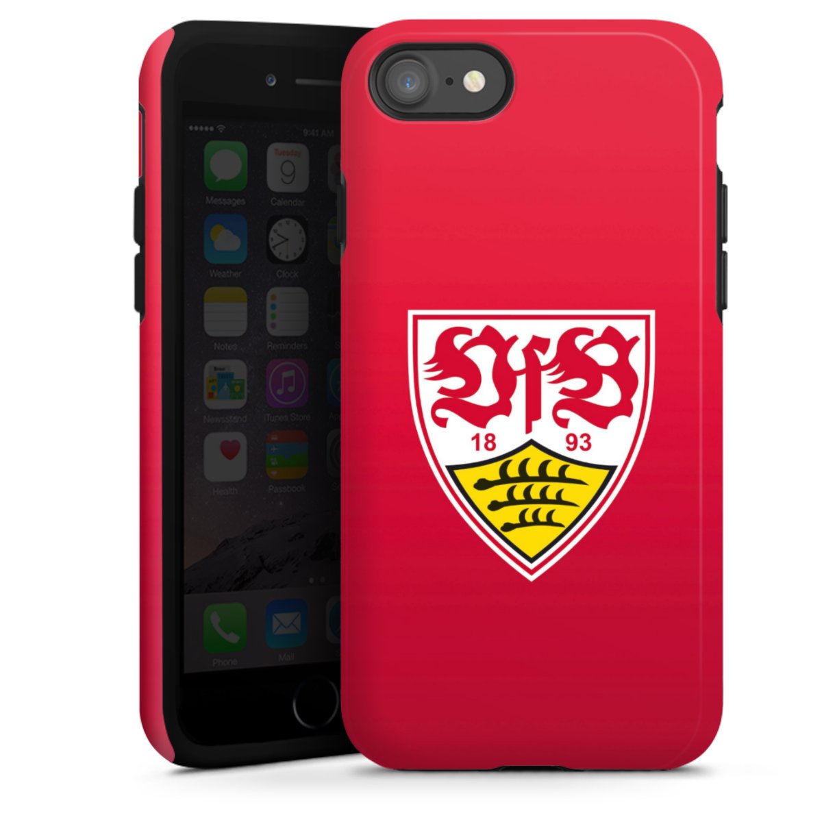 iPhone SE (2020) Handy Panzer Handyhülle robuste Outdoor Hülle Schutzhülle glänzend Official Licensed Product Vfb Stuttgart Tough Case