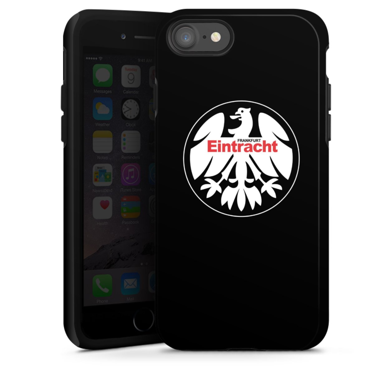 iPhone SE (2020) Handy Panzer Handyhülle robuste Outdoor Hülle Schutzhülle glänzend Official Licensed Product Eintracht Frankfurt Sge Tough Case