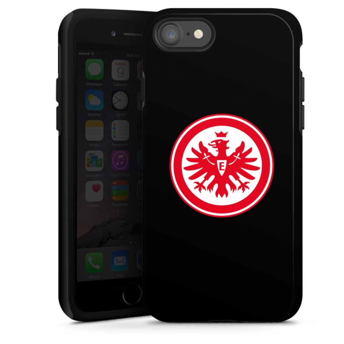 iPhone SE (2020) Handy Panzer Handyhülle robuste Outdoor Hülle Schutzhülle glänzend Eintracht Frankfurt Sge Eagle Tough Case