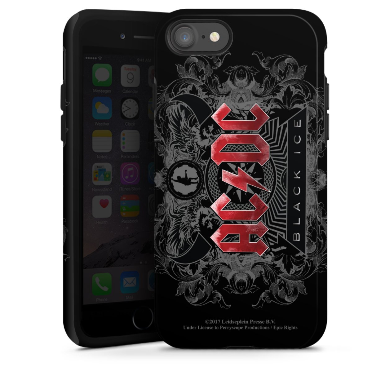 iPhone SE (2020) Handy Panzer Handyhülle robuste Outdoor Hülle Schutzhülle glänzend Merchandise Black Ice Acdc Tough Case