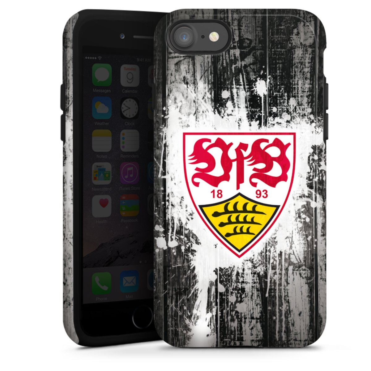 iPhone SE (2020) Handy Panzer Handyhülle robuste Outdoor Hülle Schutzhülle glänzend Vfb Stuttgart Official Licensed Product Tough Case