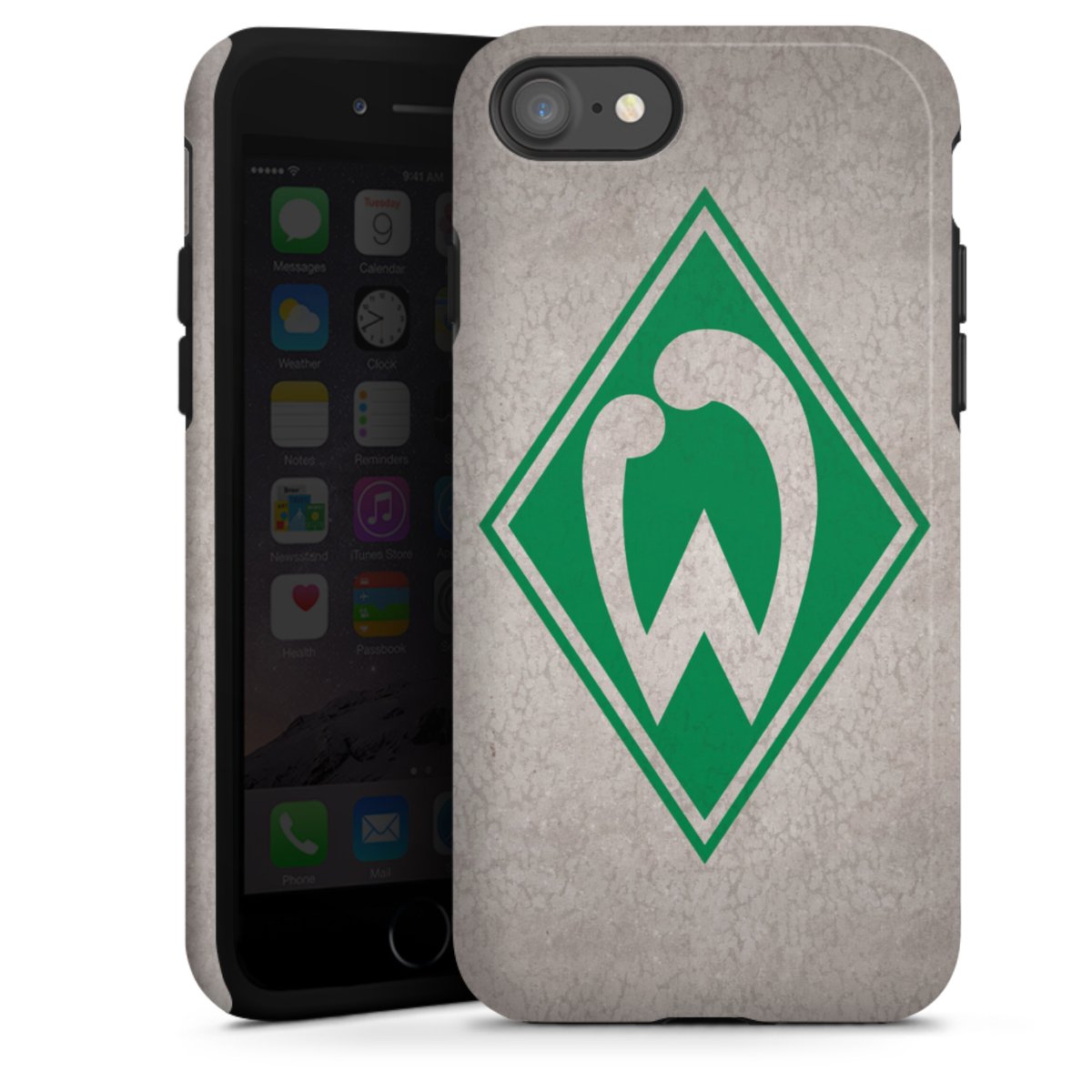 iPhone SE (2020) Handy Panzer Handyhülle robuste Outdoor Hülle Schutzhülle glänzend Sv Werder Bremen Concrete Official Licensed Product Tough Case