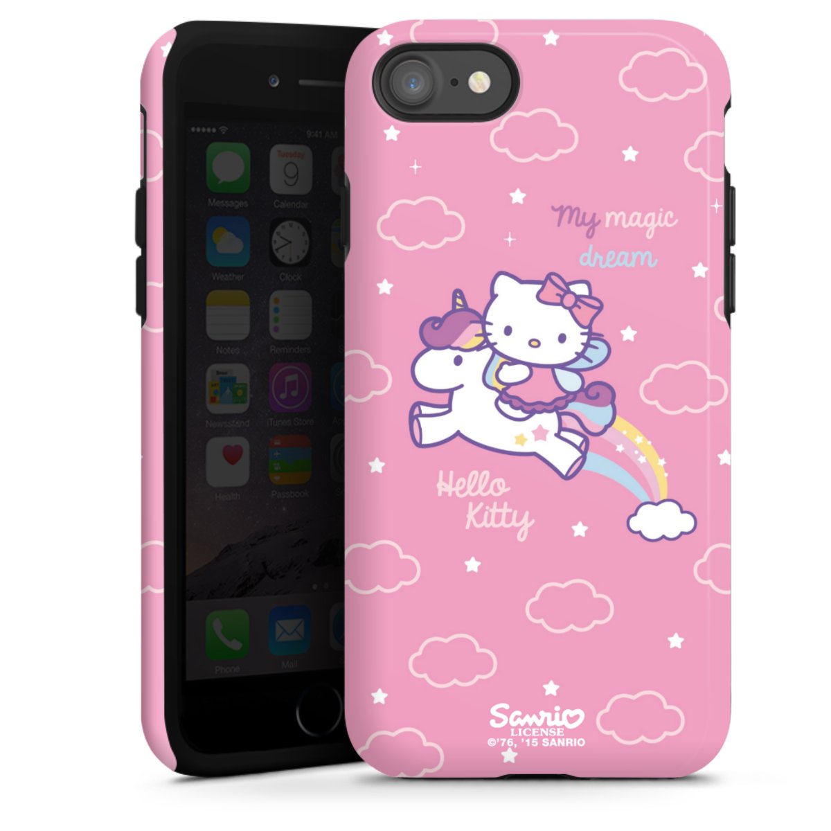 iPhone SE (2020) Handy Panzer Handyhülle robuste Outdoor Hülle Schutzhülle glänzend Einhorn Official Licensed Product Hello Kitty Tough Case