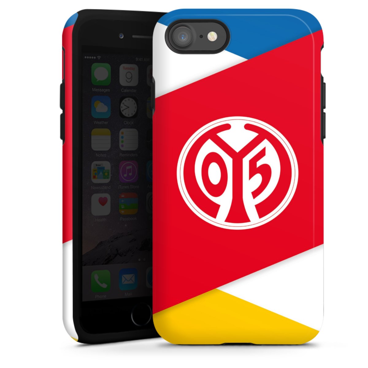 iPhone SE (2020) Handy Panzer Handyhülle robuste Outdoor Hülle Schutzhülle glänzend Official Licensed Product Soccer 1. Fsv Mainz 05 E.V. Tough Case