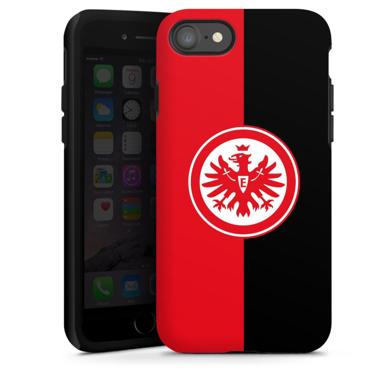 iPhone SE (2020) Handy Panzer Handyhülle robuste Outdoor Hülle Schutzhülle matt Official Licensed Product Eintracht Frankfurt Sge Tough Case