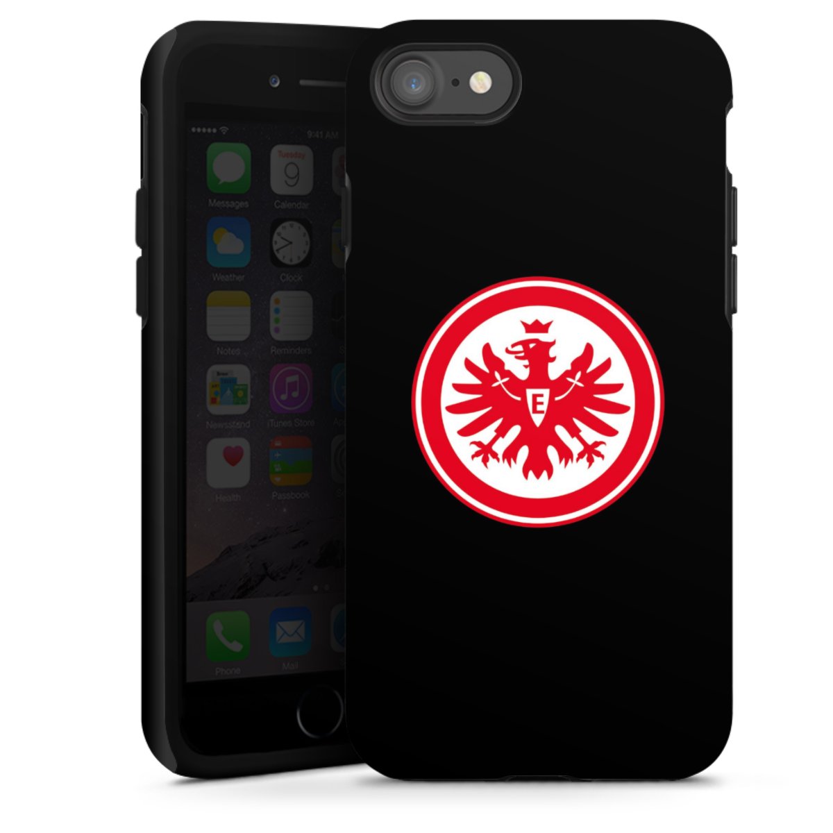 iPhone SE (2020) Handy Panzer Handyhülle robuste Outdoor Hülle Schutzhülle matt Eintracht Frankfurt Sge Eagle Tough Case