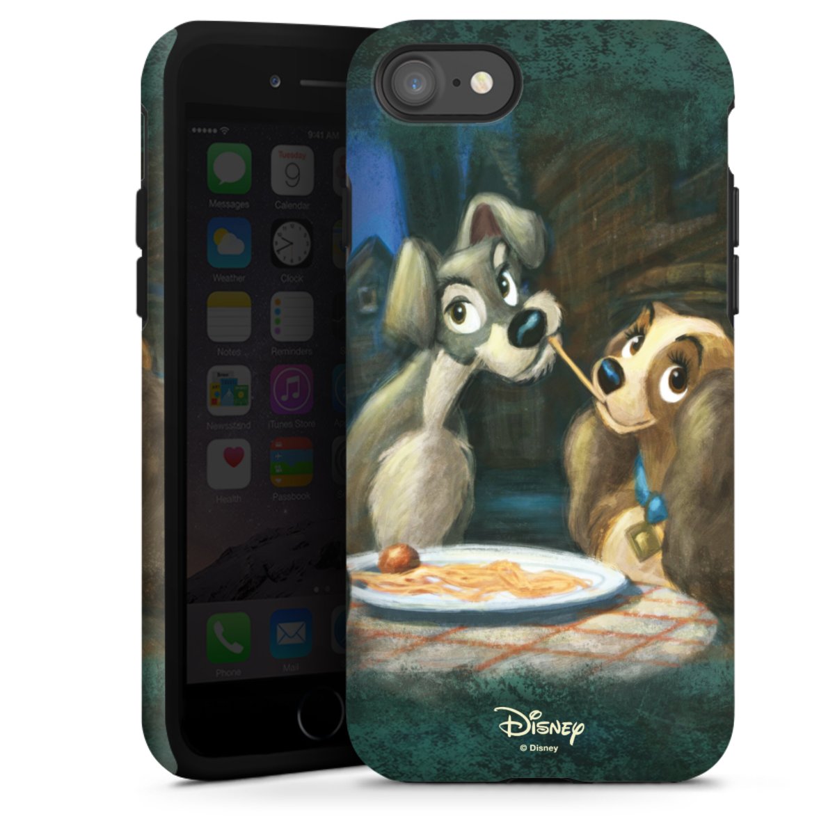 iPhone SE (2020) Handy Panzer Handyhülle robuste Outdoor Hülle Schutzhülle matt Lady And The Tramp Official Licensed Product Disney Tough Case