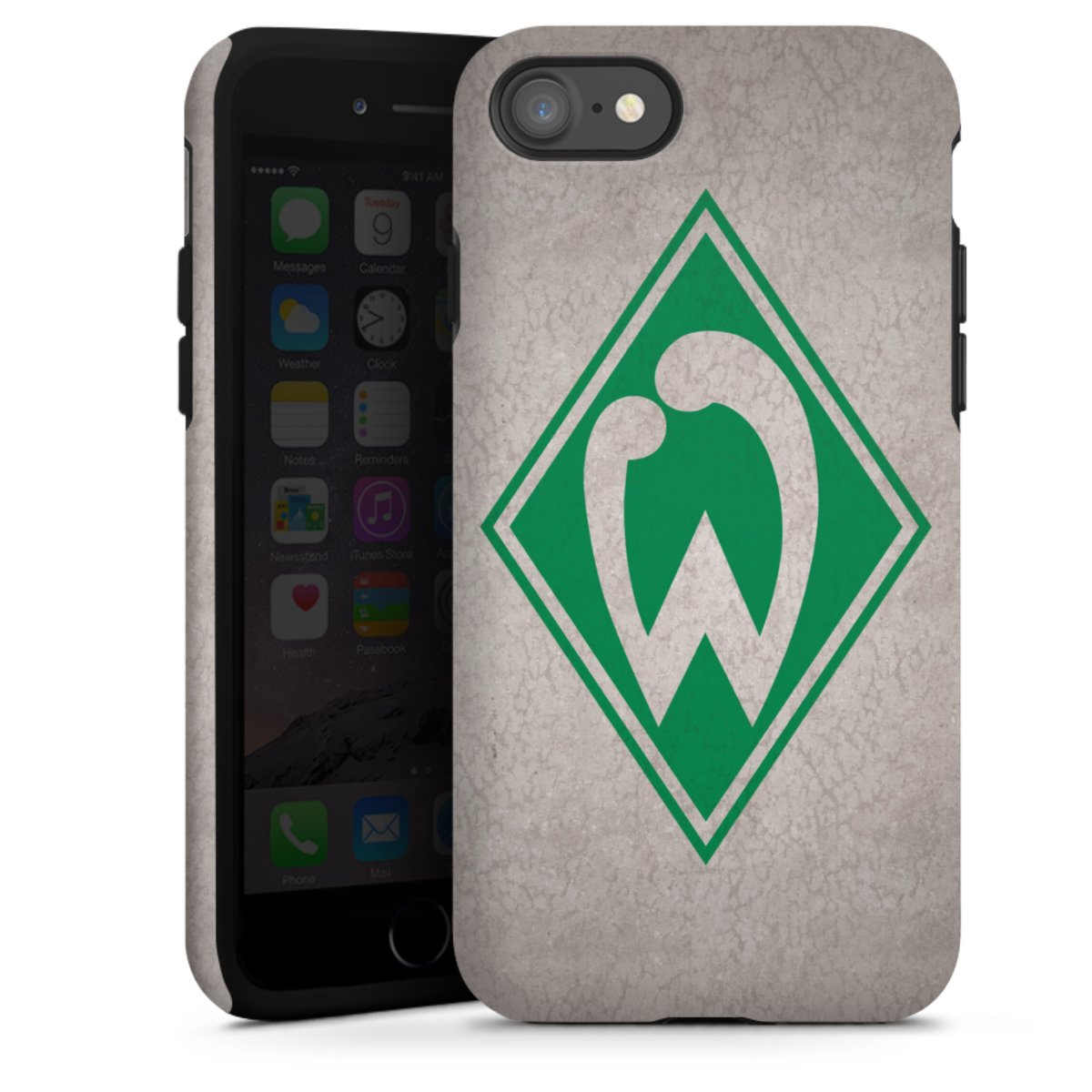 iPhone SE (2020) Handy Panzer Handyhülle robuste Outdoor Hülle Schutzhülle matt Sv Werder Bremen Concrete Official Licensed Product Tough Case