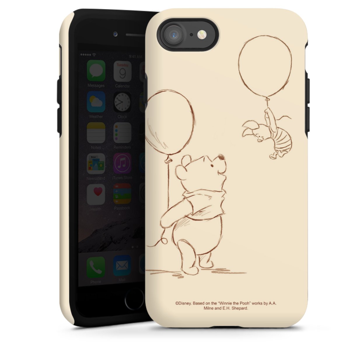 iPhone SE (2020) Handy Panzer Handyhülle robuste Outdoor Hülle Schutzhülle matt Official Licensed Product Winnie The Pooh Disney Tough Case