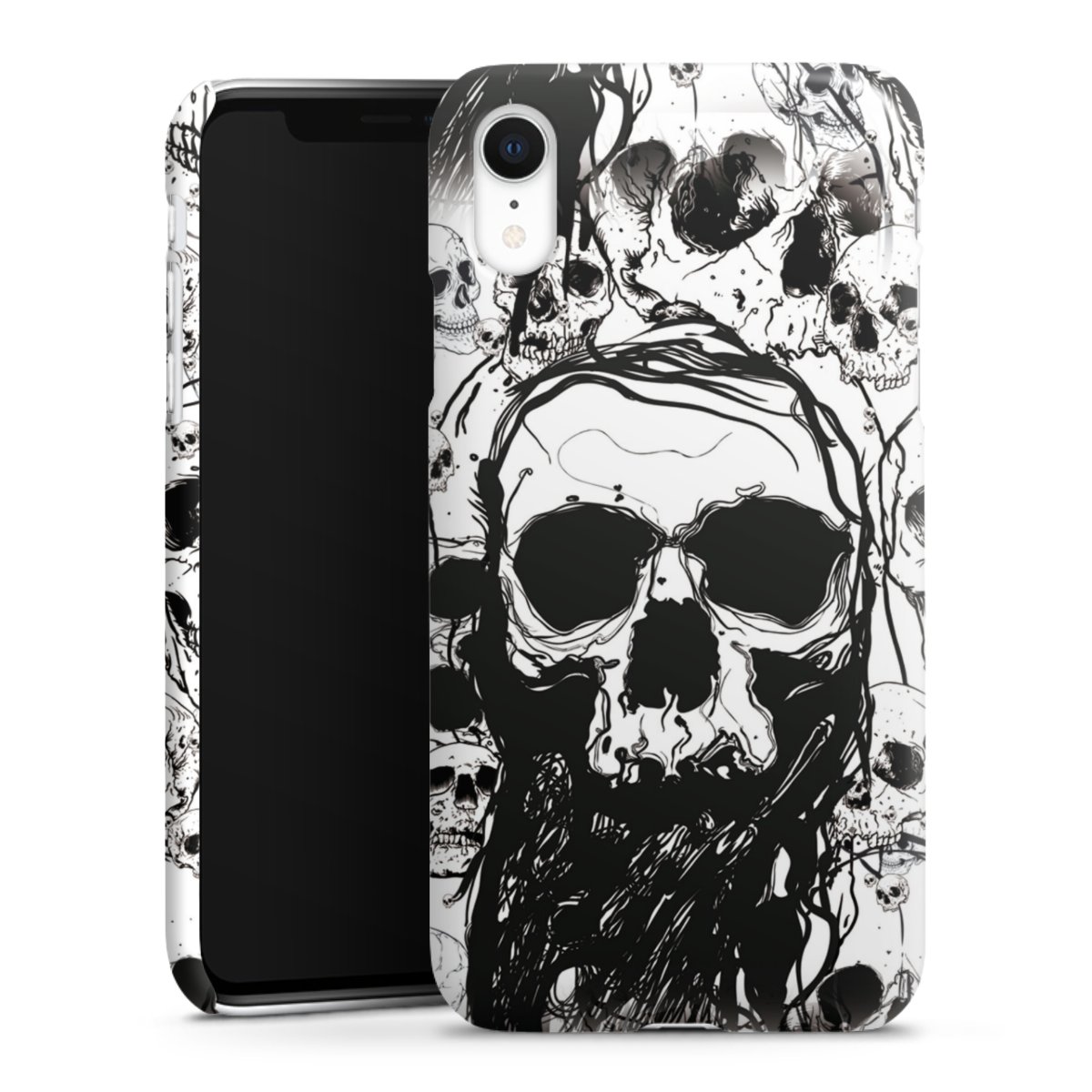 iPhone Xr Handy Premium Case Smartphone Handyhülle Schutzhülle glänzend Totenkopf Halloween Premium Case