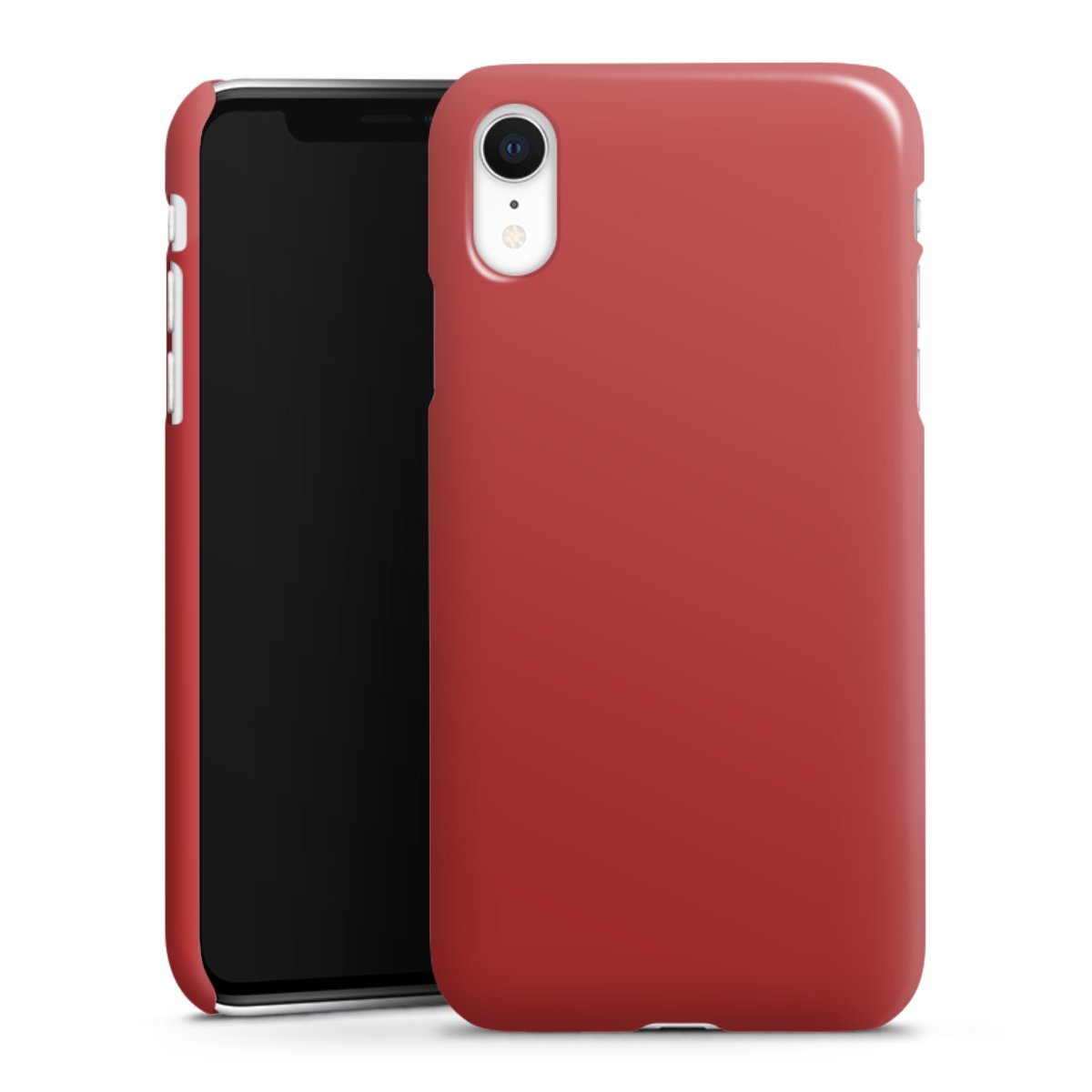 iPhone Xr Handy Premium Case Smartphone Handyhülle Schutzhülle glänzend Colour Unicoloured Red Premium Case